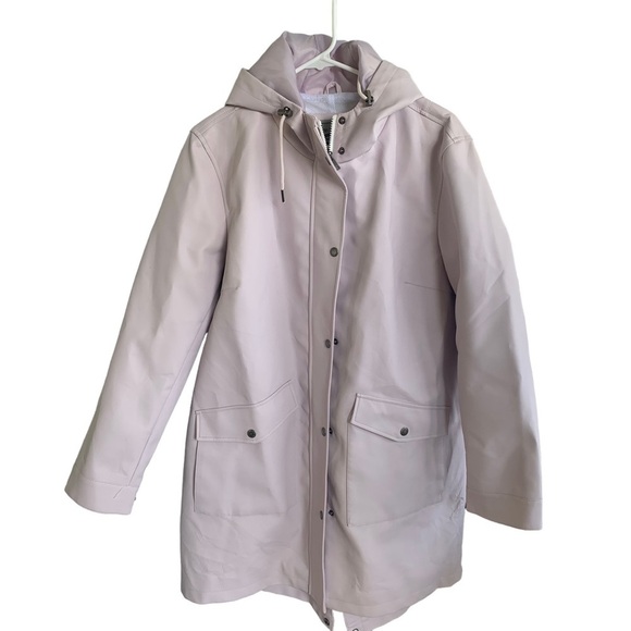 Levi Strauss Women’s Light Pink Rain Jacket with Hood Raincoat - Picture 1 of 10